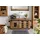 MASSIVMOEBEL24.DE Waschbeckenunterschrank Mango 120x40x60 natur lackiert RAILWAY 177
