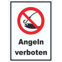 Angeln verboten Aufkleber A2 (420x594mm)