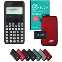 Casio fx-85DE CW inkl. Schutztasche Rot & Fachbuch (96