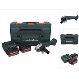 Metabo W 18 L 9-125 Akku Winkelschleifer 18 V 125 mm + 2x Akku 8,0 Ah + Ladegerät + metaBOX