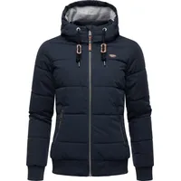 Ragwear Damen Winter Steppjacke wasserdicht (Wasseräule 8.000mm) mit Kapuze Nuggys Solid Navy Gr. M - M