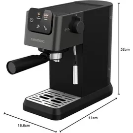 Grundig KSM 4330 schwarz mit Milchaufschäumer und abnehmbaren Wassertank