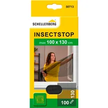 Schellenberg Fliegengitter für Fenster Insektenschutz und Mückenschutz inkl. Klebestreifen, ohne Bohren, 100 x 130 cm, anthrazit