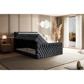 altdecor Boxspringbett SERENE-Z KING - 160 x 200 - H3/H4 - Dunkelgrau