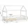 Homestyle4u Hausbett 90 x 200 cm Kiefer massiv weiß