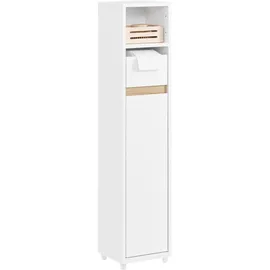 SoBuy TOILETTENSCHRANK, Badschrank schmal, 20x96x20cm, Weiß