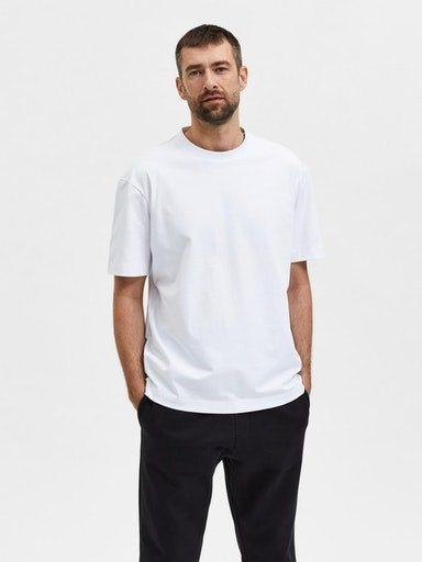SELECTED HOMME T-Shirt SLHLOOSETRUMAN SS O-NECK TEE NOOS weiß S
