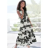 vivance by lascana Maxikleid Beige/Schwarz 46
