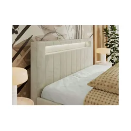 mks möbel Polsterbett mit Bettkasten - beige - Maße (cm): B: 168 H: 103