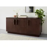 LeGer Home by Lena Gercke Sideboard »EMINA«, Akazie Massivholz, 146cm Kommode, mit Soft-Close und Designgriffen, braun