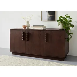 LeGer Home by Lena Gercke Sideboard »EMINA«, Akazie Massivholz, 146cm Kommode, mit Soft-Close und Designgriffen, braun