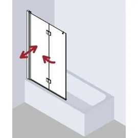 Kermi Liga Badewannen-Faltwand LI2PR10015VAK 100x150cm, silber hochglanz, ESG klar, rechts