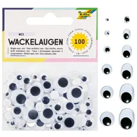 Folia Wackelaugen weiß sortiert 100 Stück