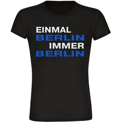 multifanshop Damen T-Shirt - Berlin blau - Einmal Immer - Druck blau - Frauen