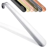 JK Trade® 29cm STABILER Edelstahl Schuhlöffel | 1,5 mm polierter Metall Schuhanzieher zum Sitzen | Schnell & Einfach | optimierte Länge & Breite | Shoe Horn | Business | Modern | Aufhängbar - 29cm