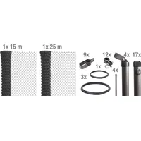 GAH Alberts Alberts Maschendrahtzaun als Zaun-Komplettset, zum Einbetonieren | verschiedene Längen und Höhen - anthrazit-metallic Höhe 150 cm Länge 40 m