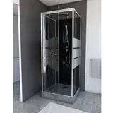 Marwell Dusy Komplettdusche 70 x 225 cm Duschwanne Schwarz/Silber Sicherheitsglas