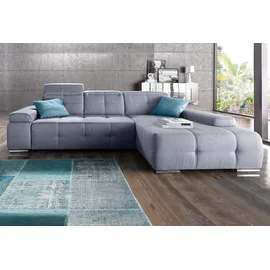 sit&more Ecksofa SIT & MORE "Mistral L-Form", grau (hellgrau), B:273cm H:93cm T:111cm, Struktur ( 100% Polyester), Sofas, Ecksofa, wahlweise mit Bettfunktion