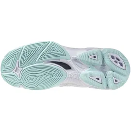 Mizuno Wave Voltage 2 Mid Volleyballschuhe Damen 45 - white/blue tint 43
