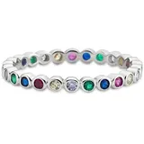 Bruno Banani Fingerring BRUNO BANANI "Schmuck Geschenk Silber 925 Damenring Memoire Regenbogen" Gr. 56, bunt (silberfarben, gelb, rosa, dunkelblau, grün, flieder, rot), Fingerringe, Damen, 56, Silber 925 (Sterlingsilber), 2,3mm, Fingerring, mit Zirkonia (synth.)