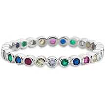 Bruno Banani Fingerring BRUNO BANANI "Schmuck Geschenk Silber 925 Damenring Memoire Regenbogen" Gr. 56, bunt (silberfarben, gelb, rosa, dunkelblau, grün, flieder, rot), Fingerringe, Damen, 56, Silber 925 (Sterlingsilber), 2,3mm, Fingerring, mit Zirkonia (synth.)