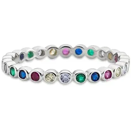 Bruno Banani Fingerring BRUNO BANANI "Schmuck Geschenk Silber 925 Damenring Memoire Regenbogen" Gr. 56, bunt (silberfarben, gelb, rosa, dunkelblau, grün, flieder, rot), Fingerringe, Damen, 56, Silber 925 (Sterlingsilber), 2,3mm, Fingerring, mit Zirkonia (synth.)