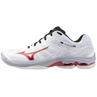 Mizuno Wave Voltage 2 Volleyballschuhe, EU 44 1⁄2 - 44.5 Rot, Schwarz, Weiss