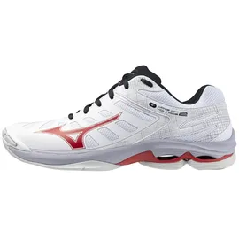 Mizuno Wave Voltage 2 Volleyballschuhe, EU 44 1⁄2 - 44.5 Rot, Schwarz, Weiss