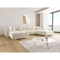 Ecksofa mit Schlaffunktion GUSTO U Monolith 02 - Creme