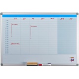 Relaxdays Whiteboard, Tagesplaner, abwischbar, magnetisch, Planungstafel mit Stiftablage, Magnetwand 60 x 90 cm, weiß, 1 Stück