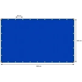 ECD Germany Abdeckplane mit Ösen 3x5m 15m2 180g/m2 Blau aus Polyethylen Schimmelresistent Wasserdicht Reißfest Schutzplane Bootsplane Gartenplane