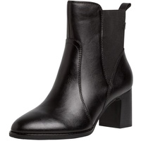 TAMARIS COMFORT Damen Chelsea Boots aus Leder mit Blockabsatz Comfort Fit, Schwarz (Black), 37 EU