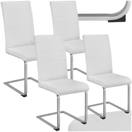 Tectake tectake® Schwingstühle Kunstleder 4er Set Schwingstuhl, gepolstert mit Kunstlederbezug, flaches Stahlgestell in C-Form, 41 x 52 x 99 cm