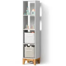 livinity® Kinderregal Mailo 35,2 x 159,5 cm Eiche weiß