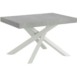 Ausziehbarer Tisch 90x120/380 cm Volantis zementweißer Rahmen