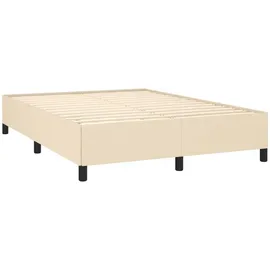 vidaXL Boxspringbett mit Matratze Creme 140x200 cm Stoff