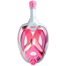Seac Magica, Schnorchelmaske Vollgesichtsmaske Anti-Beschlag System mit einem weichen Maskenkörper, Dry Top Schnorchel mit Auslassventil, weiß/rosa, S/M