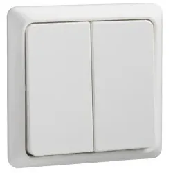 Elso 506354 Zweifachtaster 42V/1A Aufputz flach RENOVIERUNG reinweiß