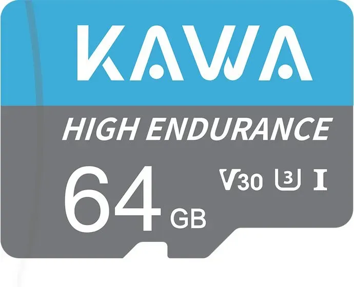 KAWA 64 GB Micro SD-Karte, High-Endurance-Videoüberwachungskarte, microSDXC-Flashspeicherkarte, A1, U3, Class 10, V30, High-Speed-TF-Karte für Dashcam, Überwachungskamera, Babyphone, Smartphones, Tablets, Drohnen