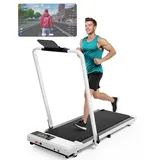 Superun Walking Pad mit Steigung 6%, Laufband für Zuhause mit App und Fernbedienung max 6km/h und 12km/h Version, Schreibtisch- Laufband bis 136 kg Belastbar mit Multiplayer-Rennen und Trainingskurse