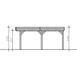 SKANHOLZ Carport Grunewald 6,22 x 5,54 m unbehandelt mit EPDM-Dach