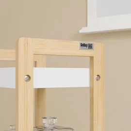 SoBuy Badezimmerregal Aufbewahrungsmöbel Weiß Skandinavisch FRG226-H-WN