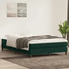 vidaXL Boxspringbett 140 x 220 cm Dunkelgrün