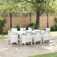 vidaXL Garten Essgruppe 9-tlg. Weiß