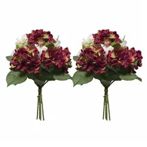 2474U Kunstblumenstrauß Rosalie - Rot/Weiß/Grün