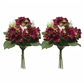 2474U Kunstblumenstrauß Rosalie - Rot/Weiß/Grün