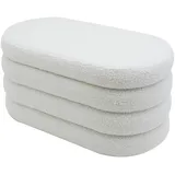 Rebecca Mobili Pouf Polyester 38 x 76 x 38 cm Weiß