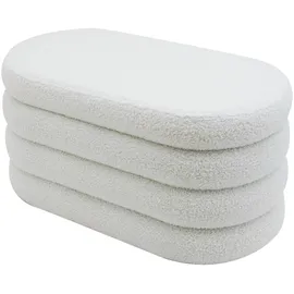 Rebecca Mobili Pouf Polyester 38 x 76 x 38 cm Weiß