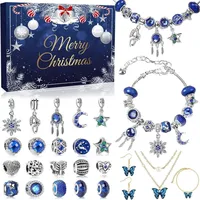 Adventskalender Schmuck Blau 2024 Mädchen Frauen DIY 24 Türchen - Blau