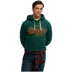 Sweatshirt SUPERDRY "Sweatshirt Vl Classic Hood", Herren, Gr. M, grün, Obermaterial: 80% Baumwolle CO. 20% Polyester PES., Sweatshirts Sweatshirt
